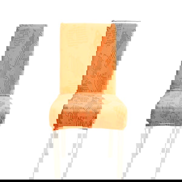 Anyseat Chair Cover Orange Bear Design with Anti-Dirt and Elastic Material for Dining Room Kitchen Wedding Hotel Banquet Restaurant