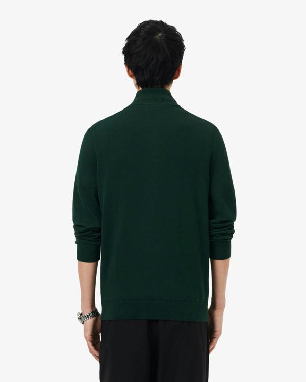 Lacoste Half Zip Logo Mens Sweatshirt - Sinople YZP | CHO | Designer Mens Half Zip Sweatshirts