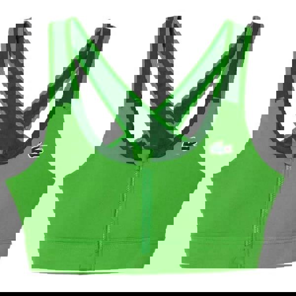 Lacoste Womens/Ladies Colour Block Stretch Zipped Sport Bralette - Green - 