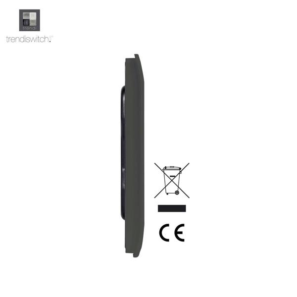 Trendi Switch Single Blanking Plate in Charcoal Grey