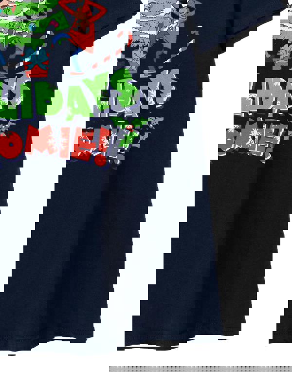 Hey Arnold Mens Blue Happy Holidays Homie Short Sleeved T-Shirt