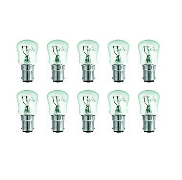 Eveready 10 x Eveready 25W SBC B15 Clear Pygmy Light Bulbs