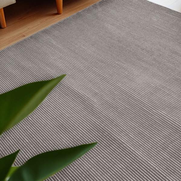 Hanse Home Perles Shortpile Grey Rug Dolomite – Modern Striped