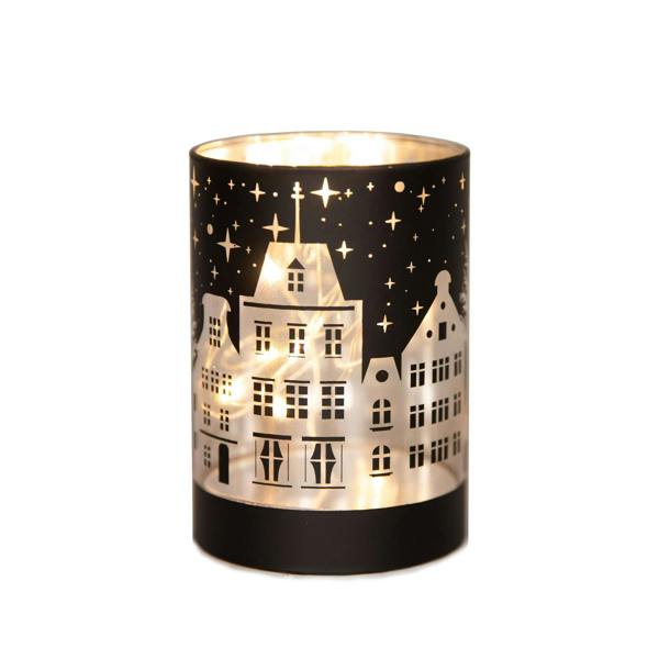 12cm Christmas LED Glass Vase Table Decoration with Warm White Lights and Festive Scene Design image 9