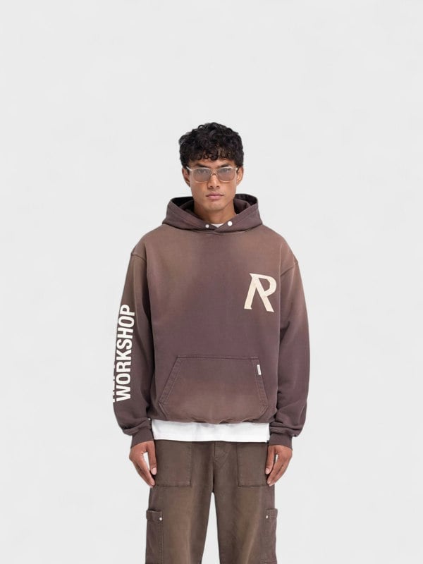 Represent Masking Tape Initial Hoodie Cedar Brown