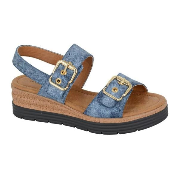 Cipriata Cipriata MILIA Womens Cross Strap Sandals Blue