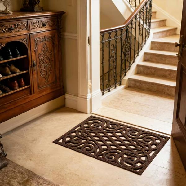 Nicoman Victorian Style Eco Outdoor Door Mat - Chocolate