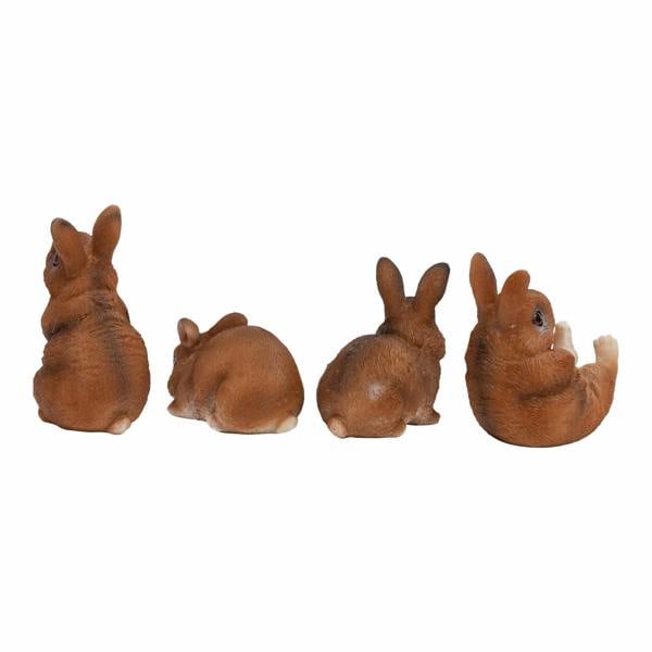 Ferncrest Trading Set of 4 Large Rabbit Garden Animal Ornaments