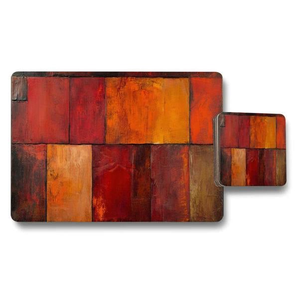 Benjamin Tate Design Designer Artwork Placemat And Coaster Set With Wood Bottom Premium Gift Edition Exclusive