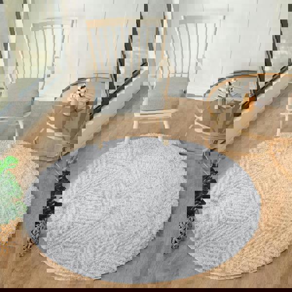 Livabliss Cloudy Shag-Geometric Beige Grey Soft Plush Pile Rug