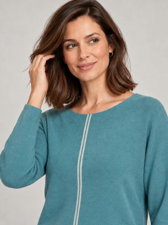 VIZ-A-VIZ Dark Mint Dolman Sleeve Jumper