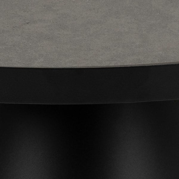 Furniture To Go Soli Round Ceramic Coffee Table in Black 65.7x40cm