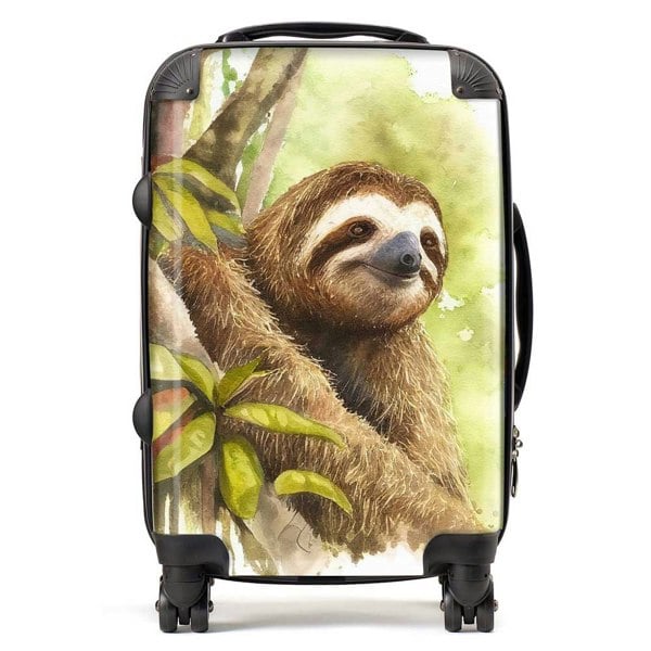 Warren Reed Sloth Watercolour Suitcase