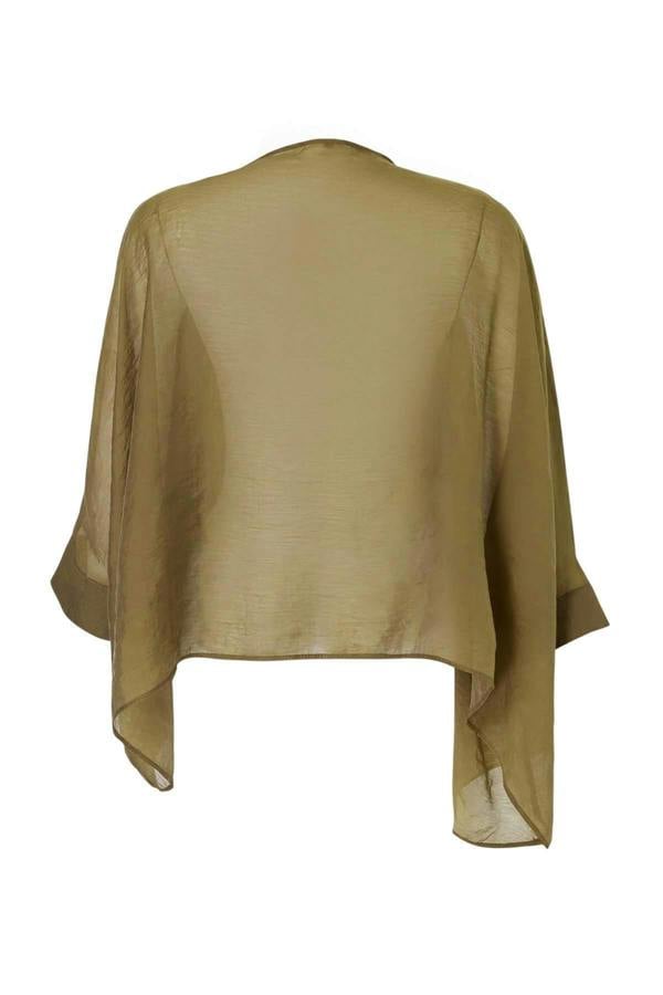 WOVCOR Oversized Batwing Sleeve Bicycle Neck Blouse
