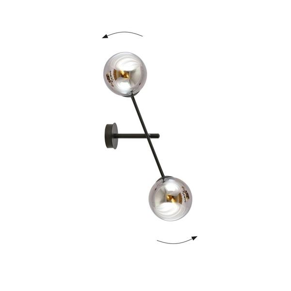 Emibig LINEAR Wall lamp 2 x E14 Black with Graphite Shade