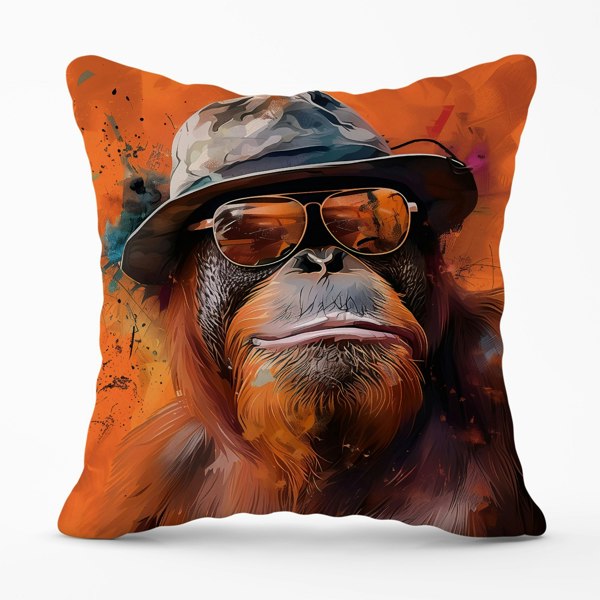 Warren Reed Orangutan In Glasses Cushions