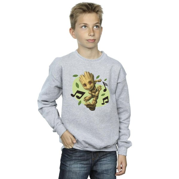 Marvel Boys Guardians Of The Galaxy Groot Musical Notes Sweatshirt - Sports Grey