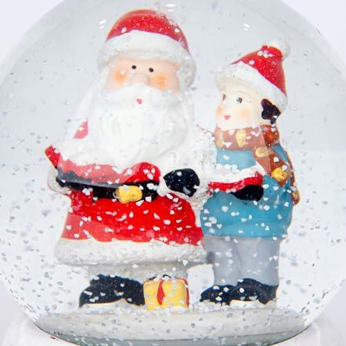 15cm Musical Christmas Snow Globe with Santa Scene and Resin Base image 8