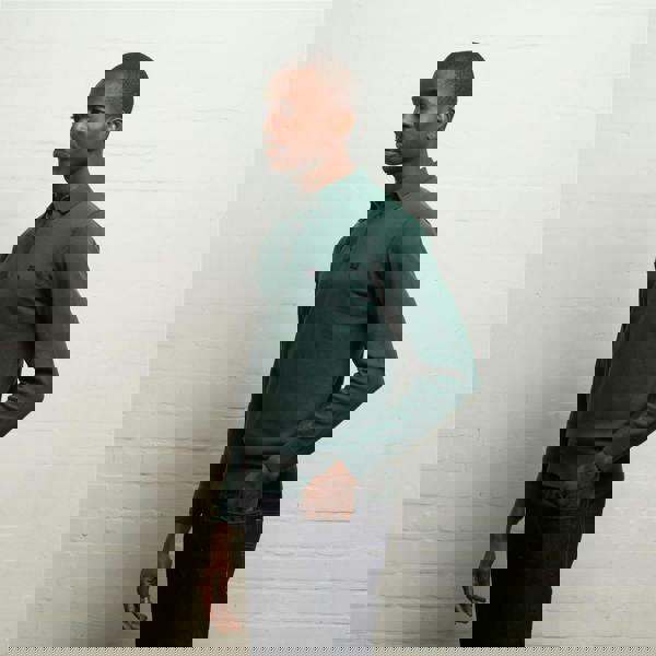 Gabicci V55GK08 Mens Francesco Long Sleeve Plain Knitted Three Button Polo Gabicci Vintage - IVY