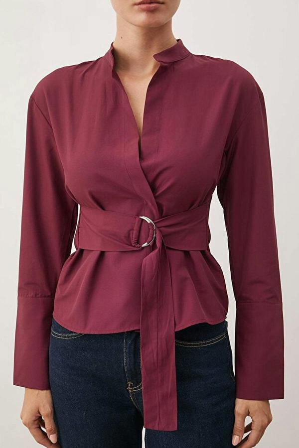 WOVCOR Belted & Snap-Front Adjustable Shirt