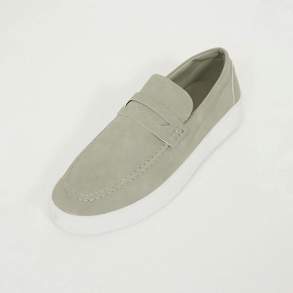 Brave Soul Grey Faux Suede Loafers - Grey Image 3