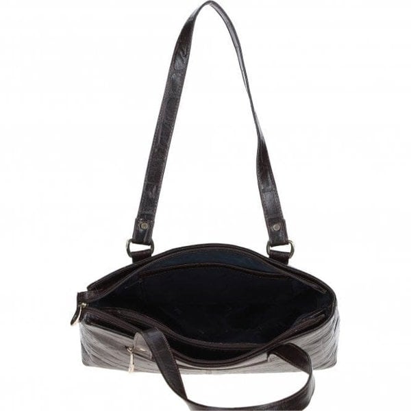 Ashwood 'Velutto Eleganza' Zip Mid Section Real Leather Shoulder Bag: 52234