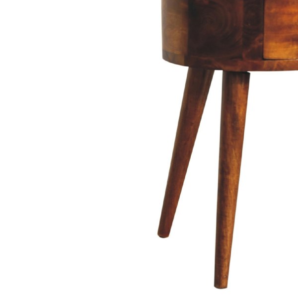 Artisan Furniture Solid Wood Mini Chestnut Rounded Bedside Table