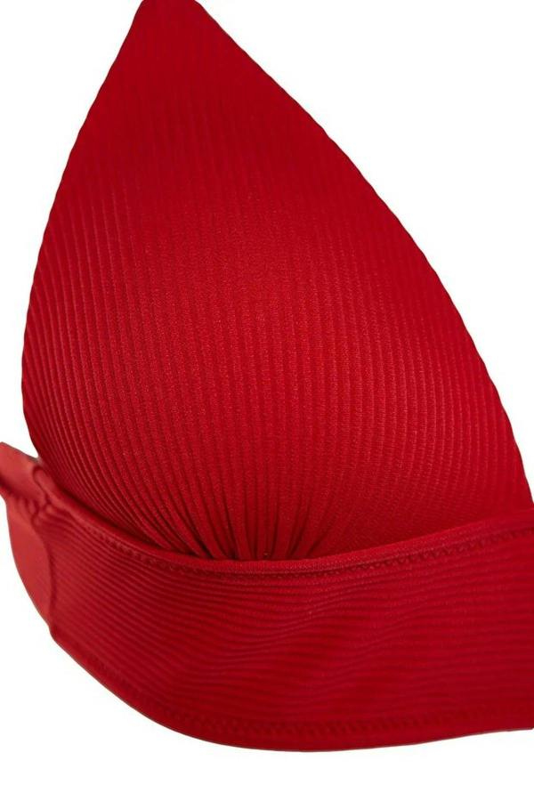 WOVCOR Textured Triangle Push-Up Bikini Top