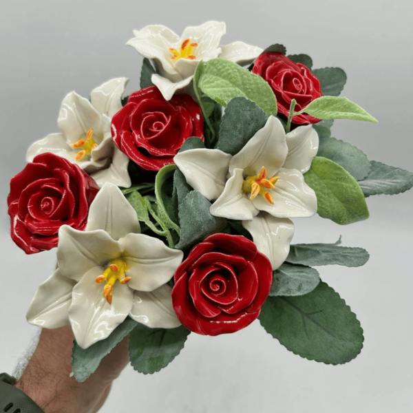Memorials Direct Rose & Lily Grave Pot