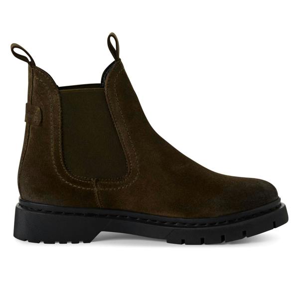 Tamaris Womens Olive Green Suede Leather Classic Chelsea Ankle Boots