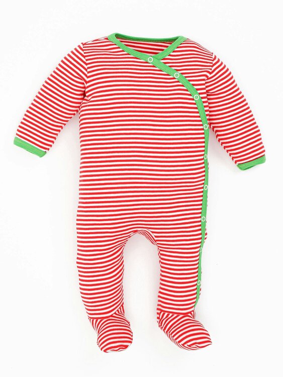 PrimaCotton Organic Candy cane Christmas Set- Onesie/ Hat