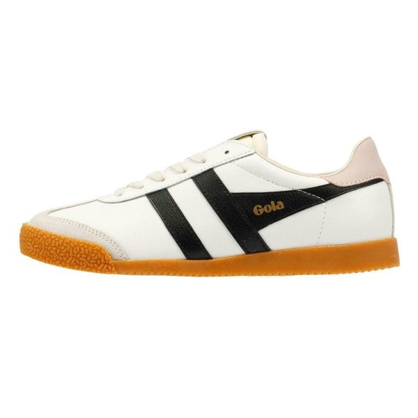Gola CLB745WB Women's Elan Leather White/Black/Chalk Pink