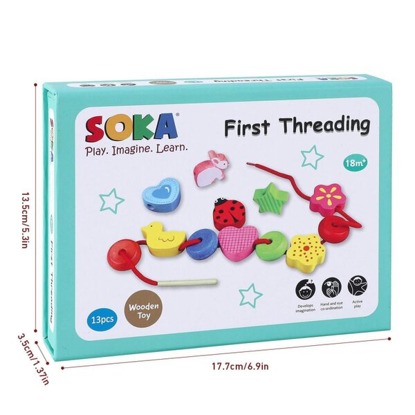 Dyzi First Threading Colourful Shape Lacing Learning Toy