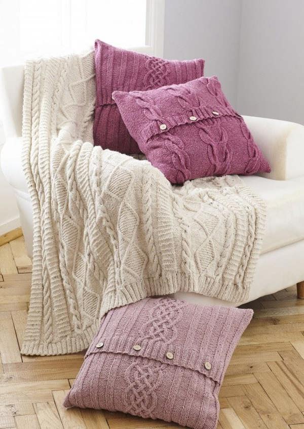 King Cole Forest Aran Knitting Pattern 5660, Blankets, Cushions One Size
