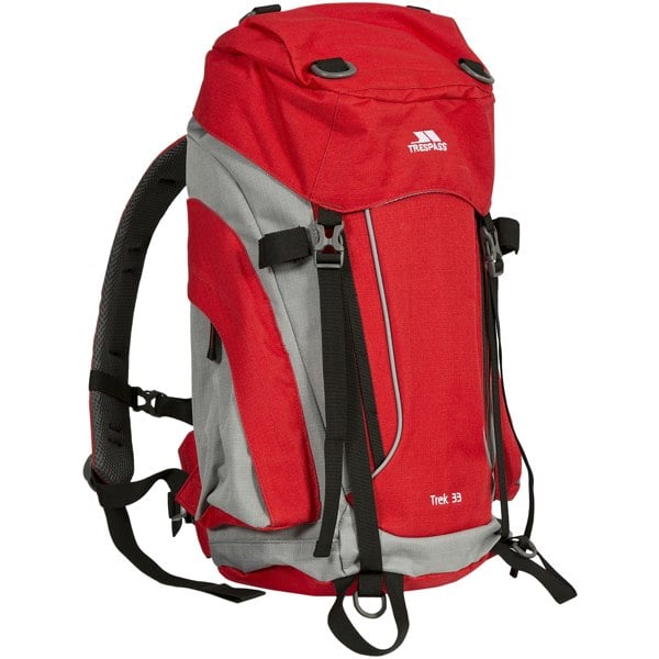 Trespass Trek 33 Rucksack/Backpack (33 Litres) - Red Tone