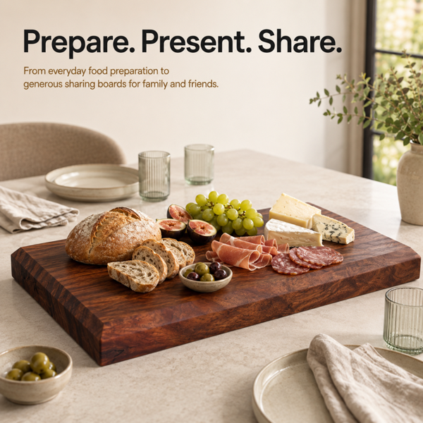 Downton Interiors Sussex Pro Chef Bevelled Edge Acacia Wood Chopping Board - Extra Large (70cm x 50cm)