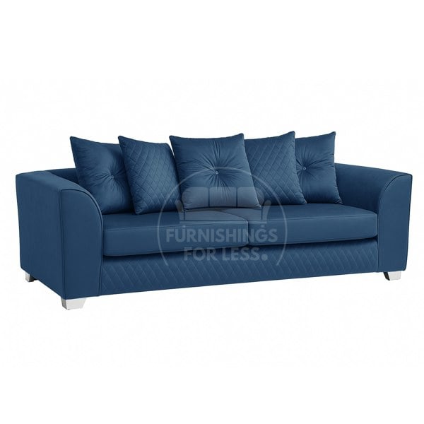 Furnishings For Less Victoria Plush Velvet 3 Seater Sofa