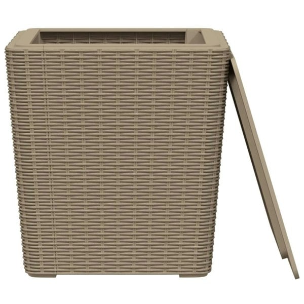 Berkfield Garden Table with Removable Lid Light Brown Polypropylene