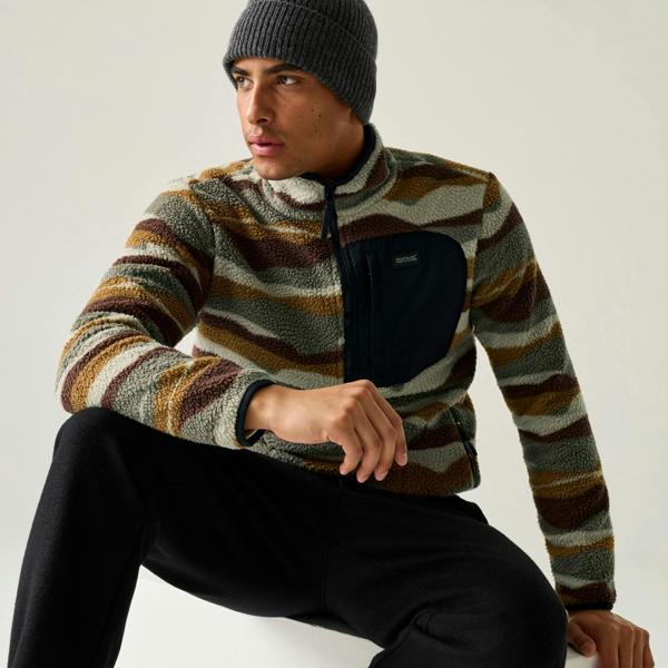 Regatta Mens Frankie Mountain Borg Fleece Top - Coffee Grounds - 