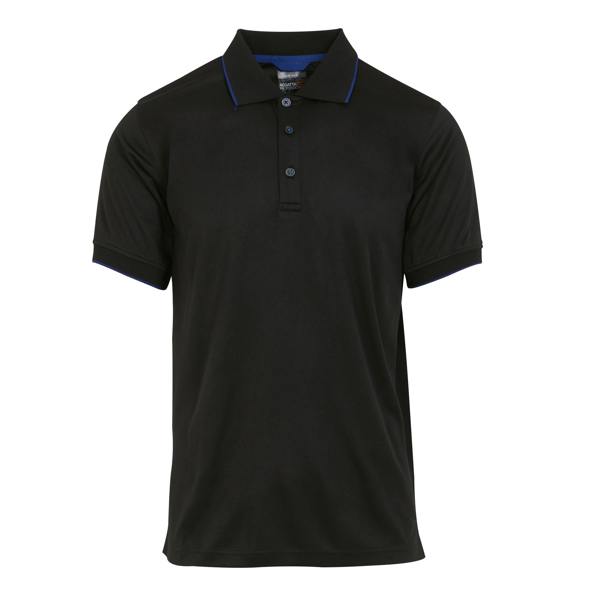 Regatta Professional Mens Short-Sleeved Polo Shirt - Black/New Royal - 