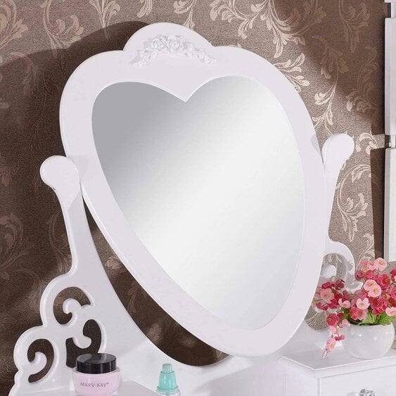Kosy Koala Dressing Table with Heart Shaped Mirror and Stool Makeup Vanity Mirror Hollywood Table