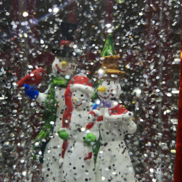 Samuel Alexander 26.5cm Christmas Water Spinner Telephone Box Design with Snowman Scene  Dual Power