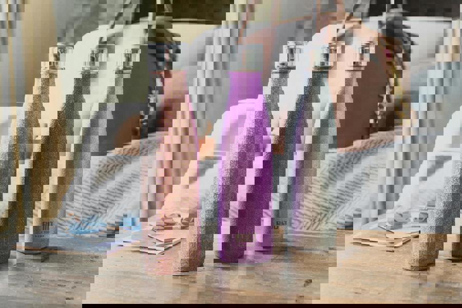 Built New York BUILT 500ml Double Walled Stainless Steel Water Bottle Purple Glitter