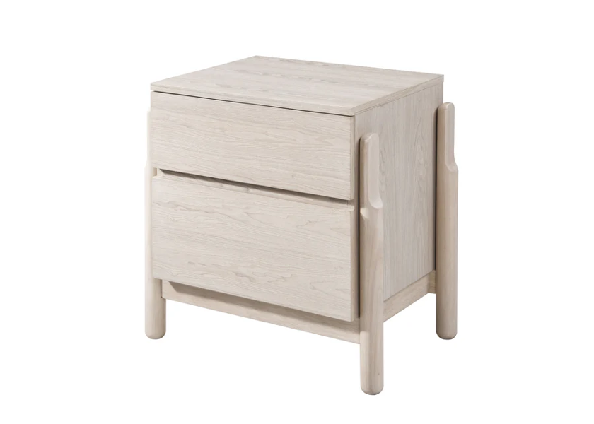 Whisper Whitewash Oak Wood Bedside Table by Twenty10 Designs 