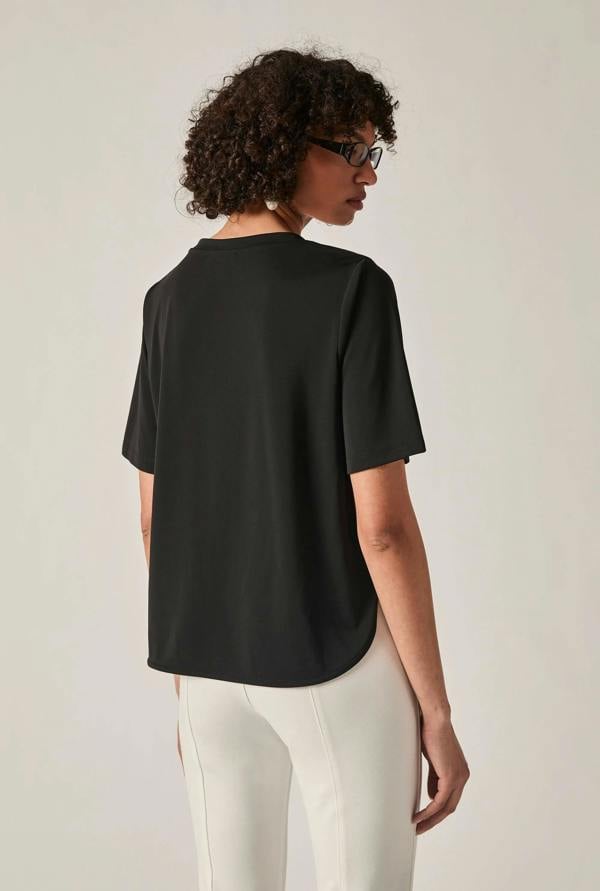 James Lakeland Black Jersey V-Neck Top