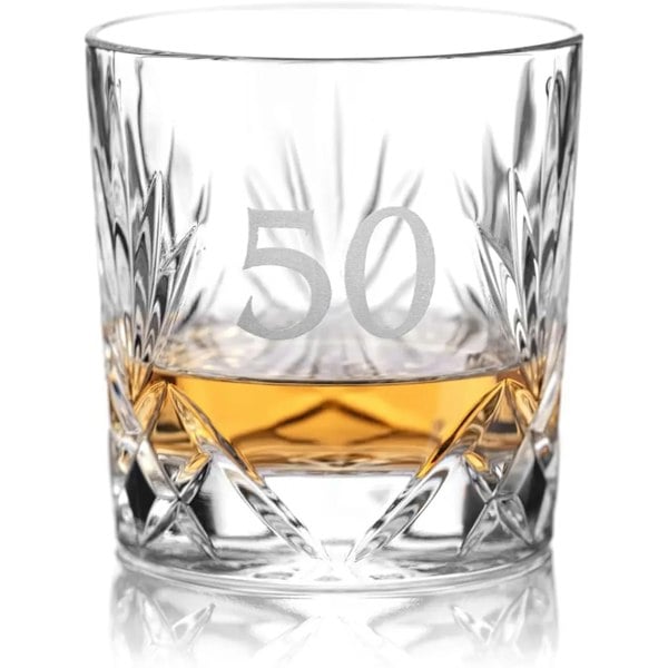 Diamante 50th Birthday Traditional Astwood Whiskey Tumbler