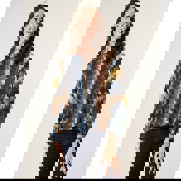 Blue Vanilla Printed Round Neck Long Sleeve Top