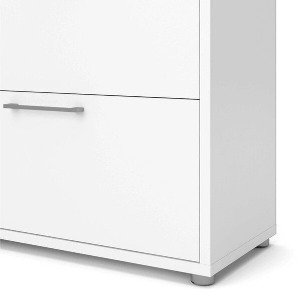 Wyld Haus Dris White Wooden Bookcase 2 Shelves 4 Drawers
