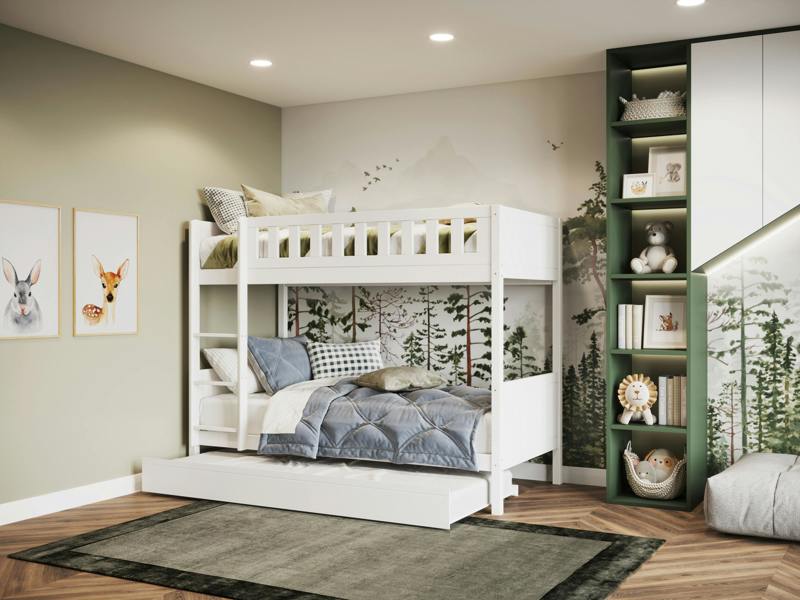 Bea Wooden Bunk Bed with Trundle