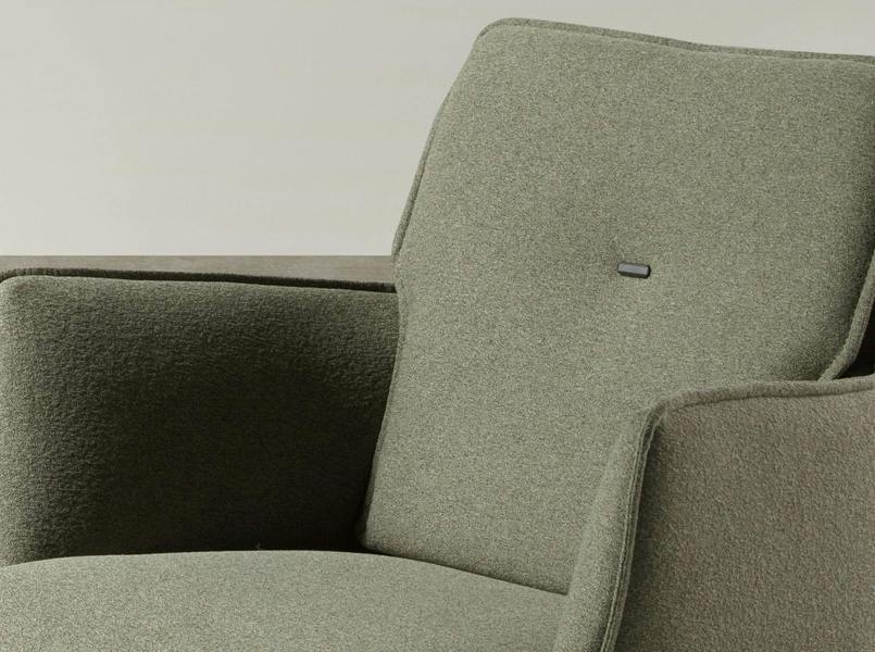 Angel Cerdá Olive green fabric swivel chair 4238